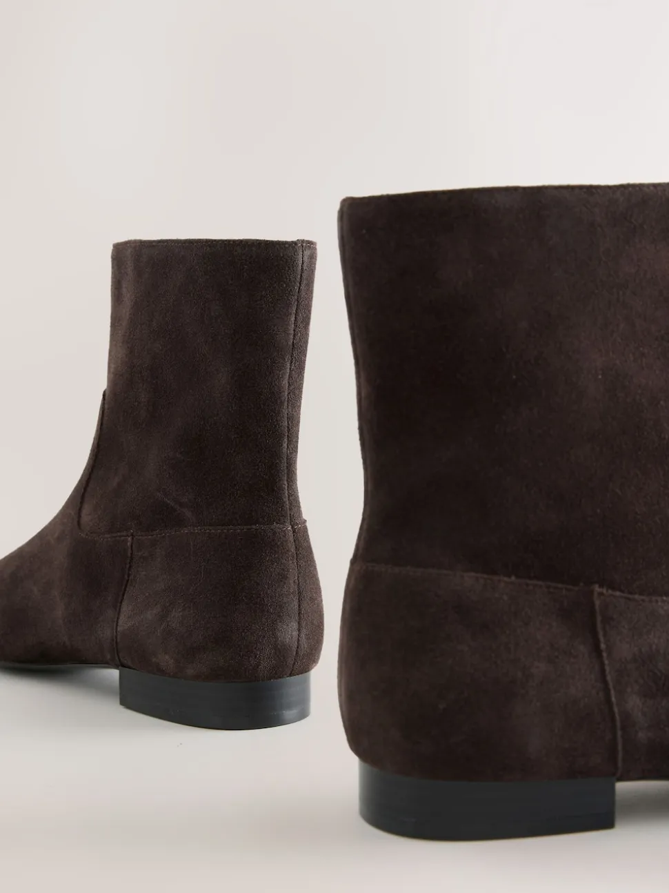 Chocolate Brown Suede Forever Comfort® Flat Ankle Boots