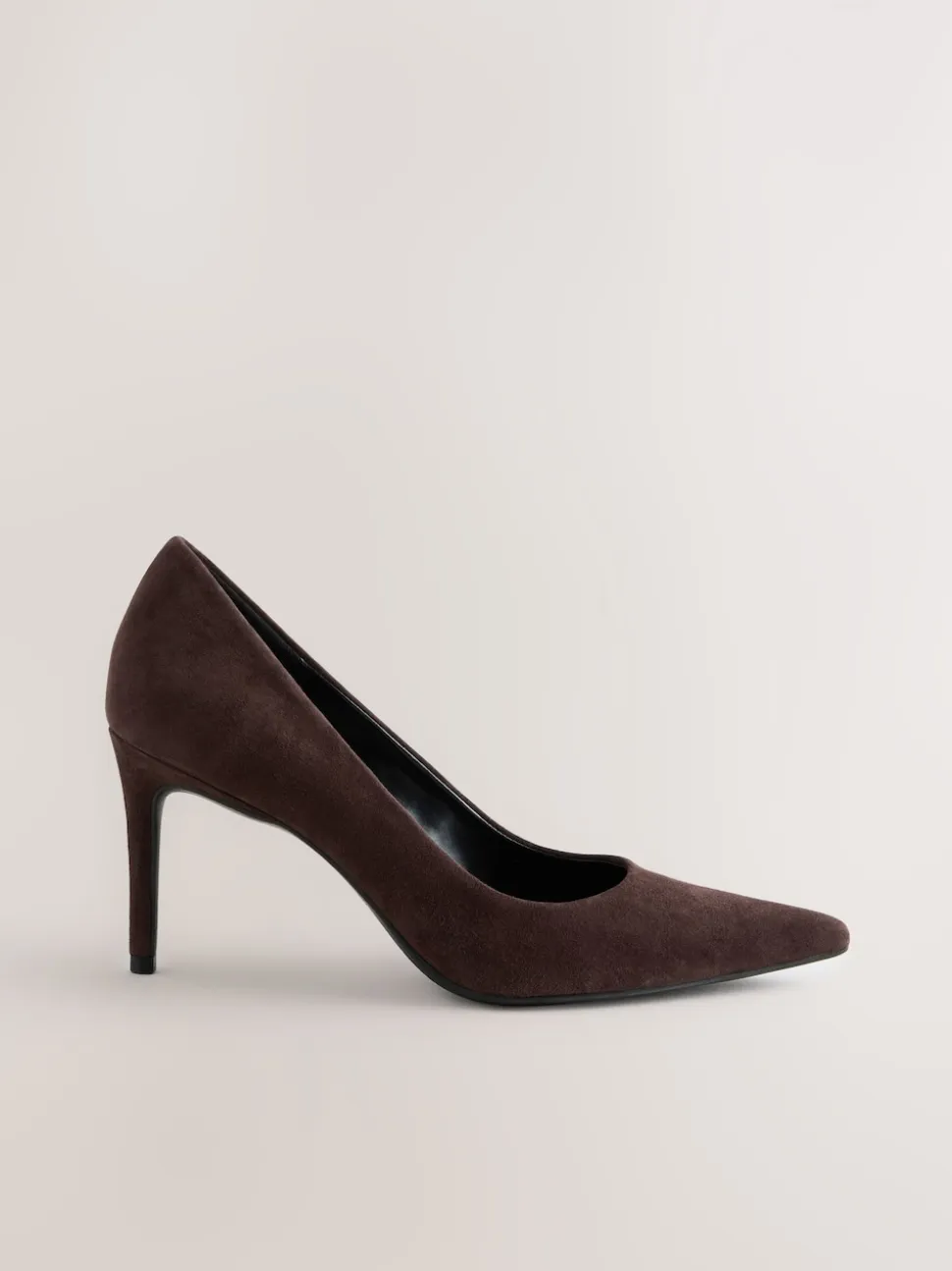 Chocolate Brown Suede Standard/Wide Fit Leather Mid Court Shoes