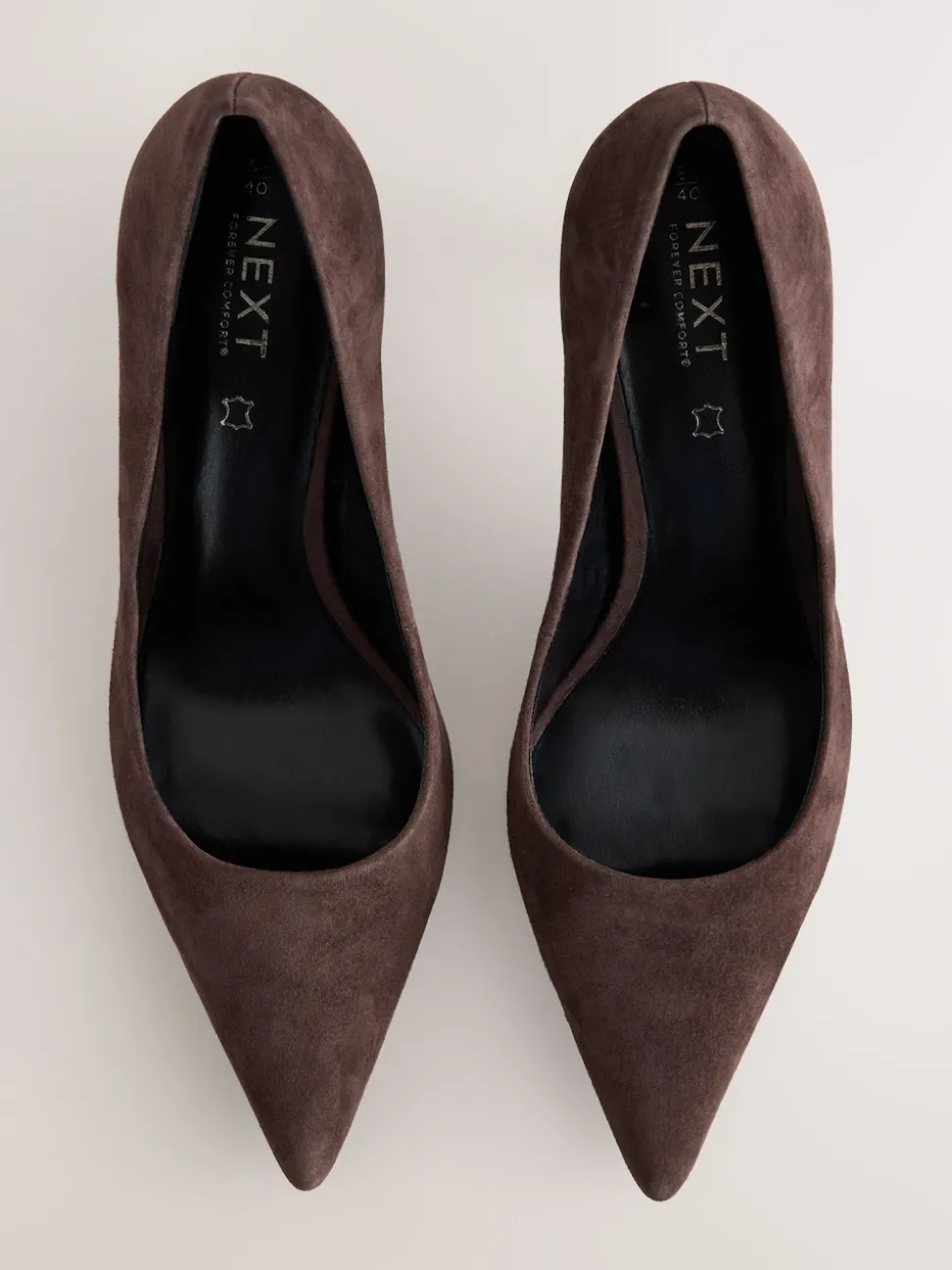 Chocolate Brown Suede Standard/Wide Fit Leather Mid Court Shoes