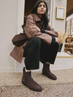 Chocolate Brown Suede Standard/Wide Fit Forever Comfort® Chelsea Ankle Boots