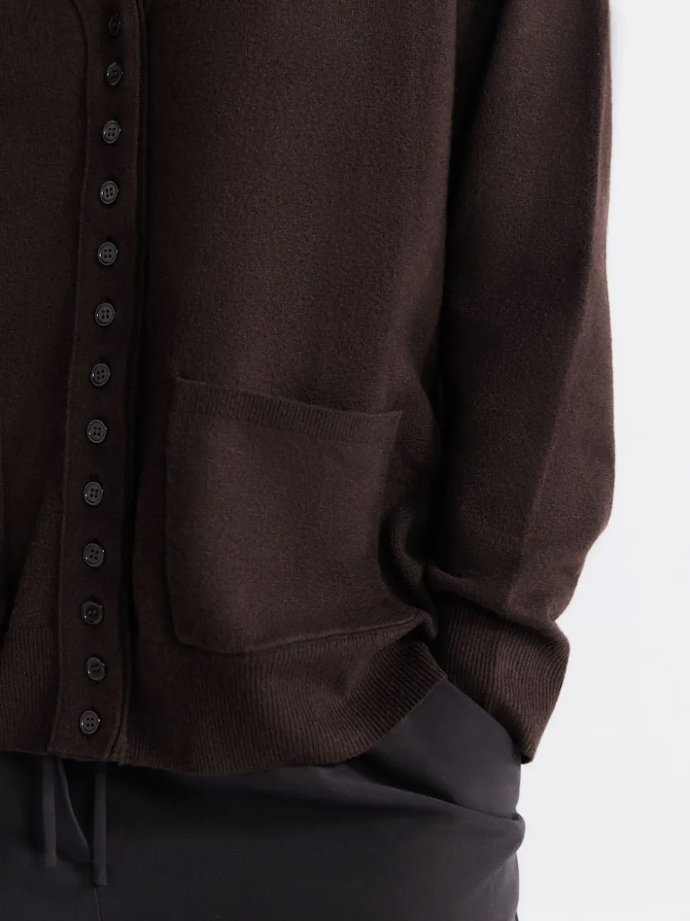 Chocolate Brown Supersoft V-Neck Cardigan With Pockets