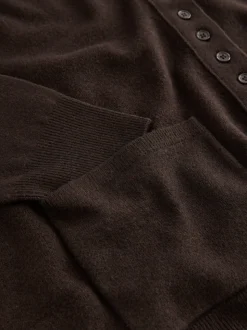 Chocolate Brown Supersoft V-Neck Cardigan With Pockets