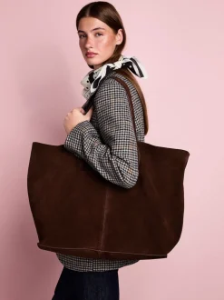 Chocolate Brown Tabitha Simmons x Next Sophie Suede Shopper Bag
