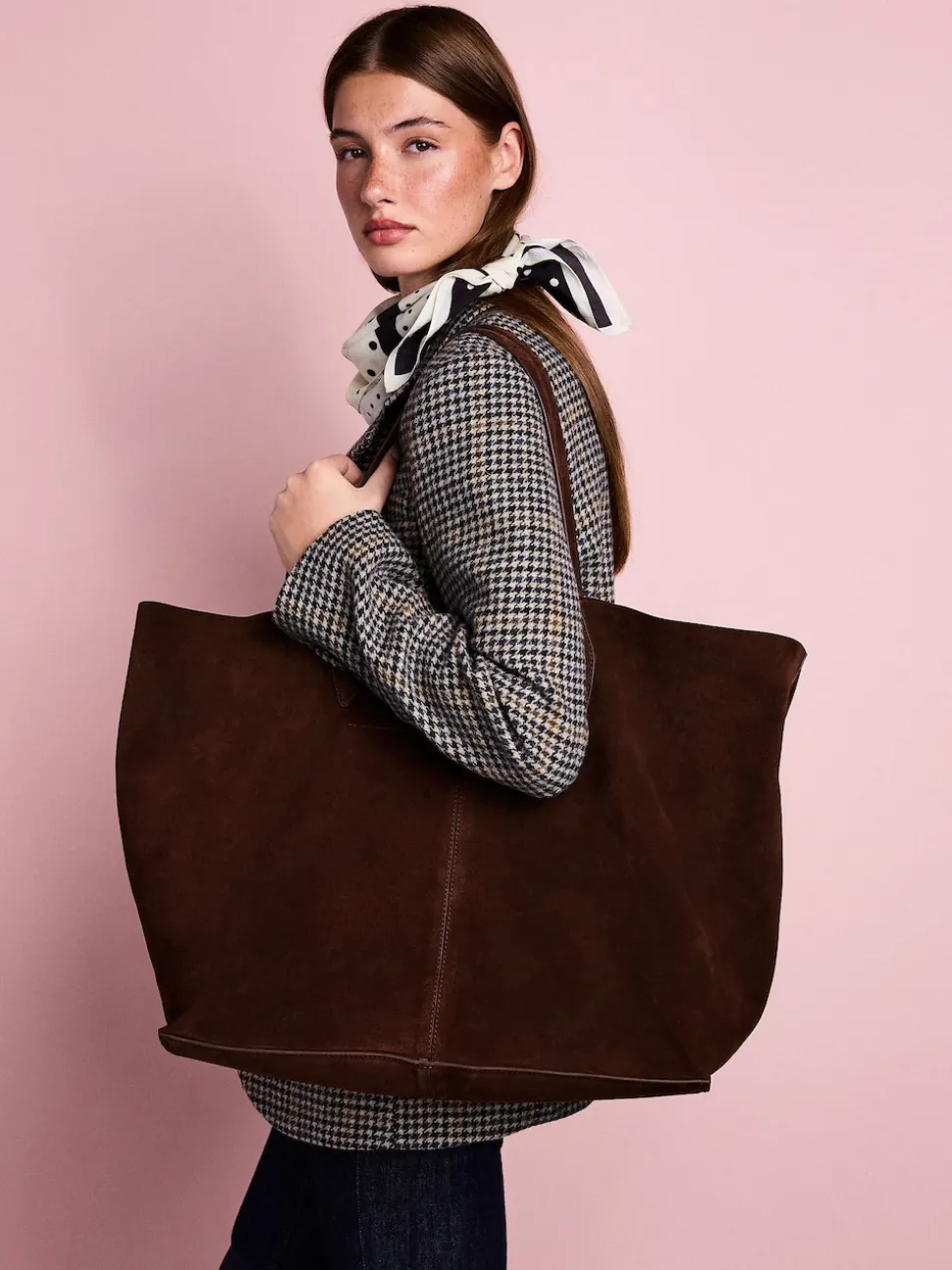 Chocolate Brown Tabitha Simmons x Next Sophie Suede Shopper Bag