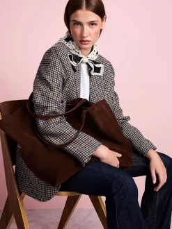 Chocolate Brown Tabitha Simmons x Next Sophie Suede Shopper Bag