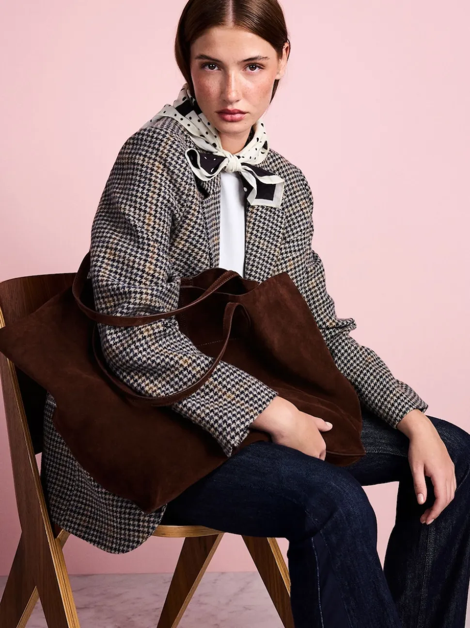 Chocolate Brown Tabitha Simmons x Next Sophie Suede Shopper Bag