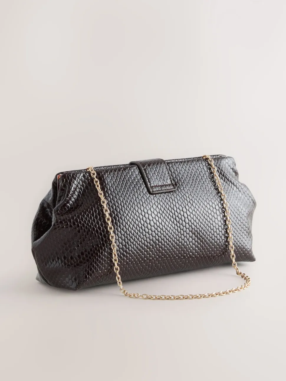 Chocolate Brown Volume Clutch Bag