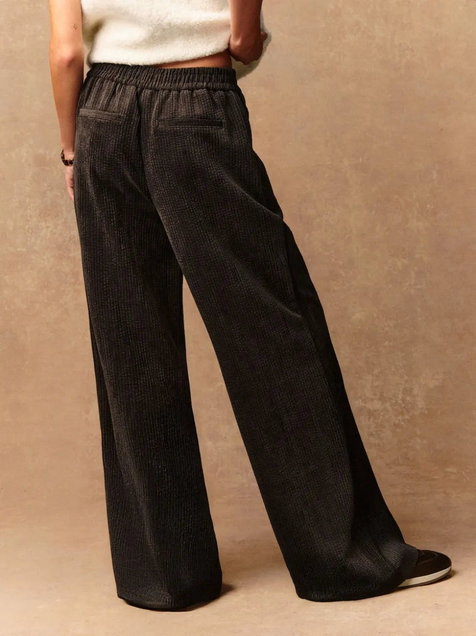 Chocolate Brown Wide Leg Soft Cord Trousers