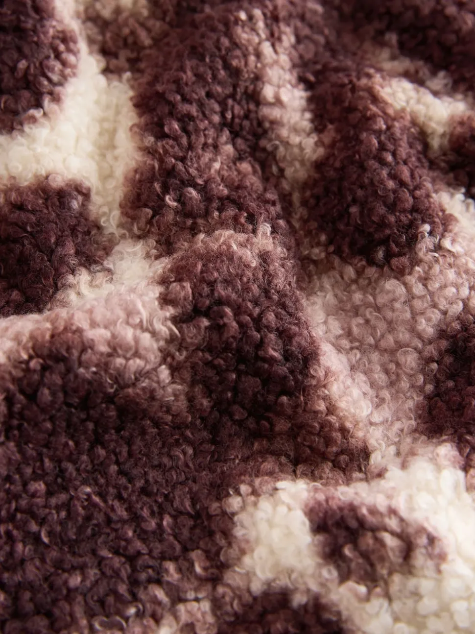 Chocolate Brown/Pink Leopard Soft Touch Cosy Teddy Borg Quarter Zip Fleece