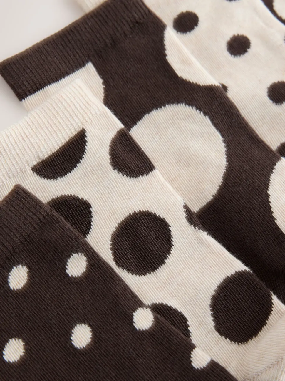 Chocolate Brown/White Spot Ankle Socks 5 Pack