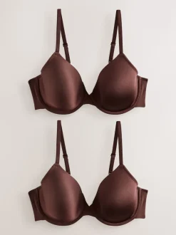 Chocolate Nude Full Cup A-E Smoothing Ultimate Comfort Bras 2 Pack