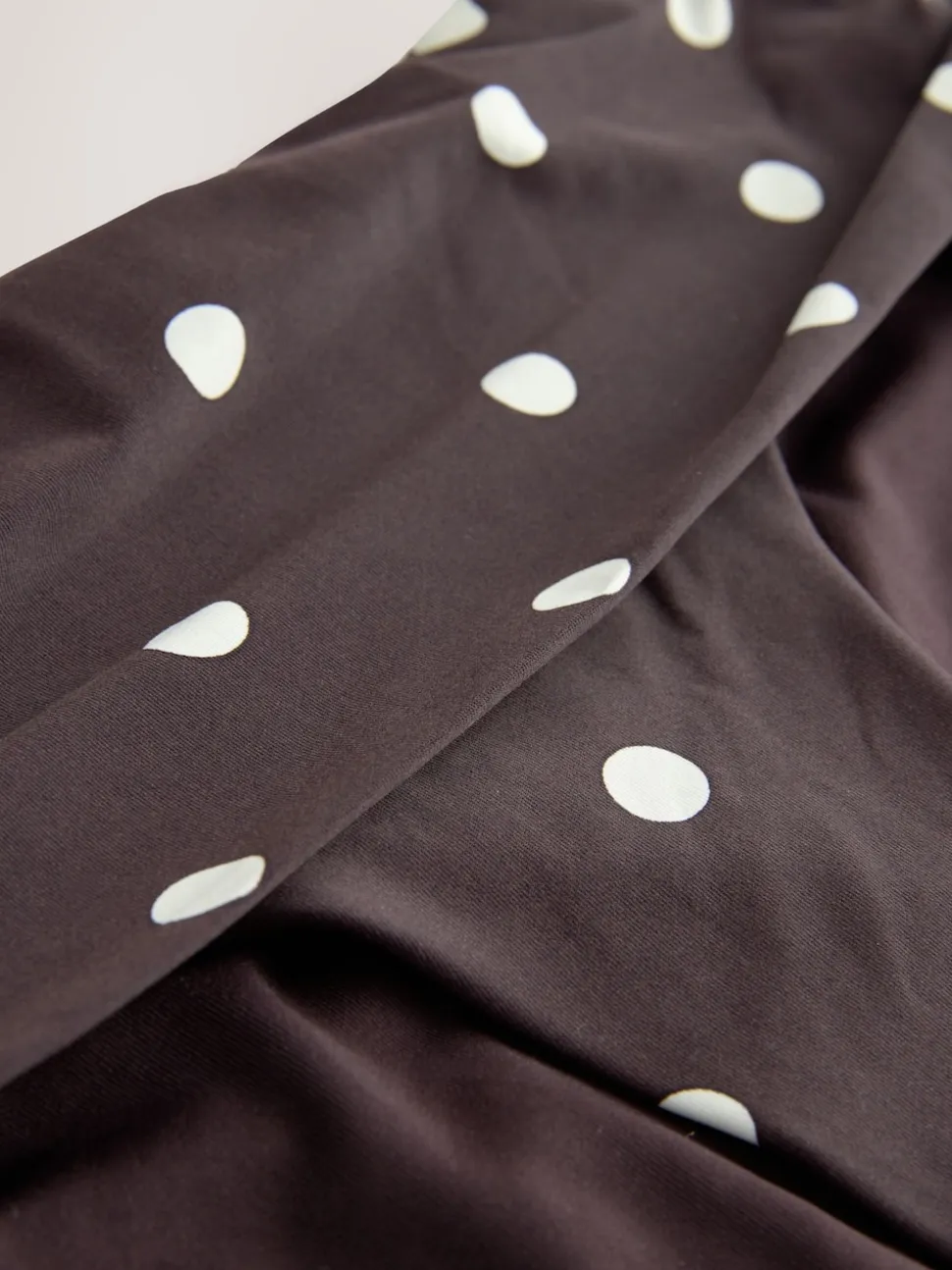 Chocolate/Cream Polka Dot Roll Top Bikini Bottoms