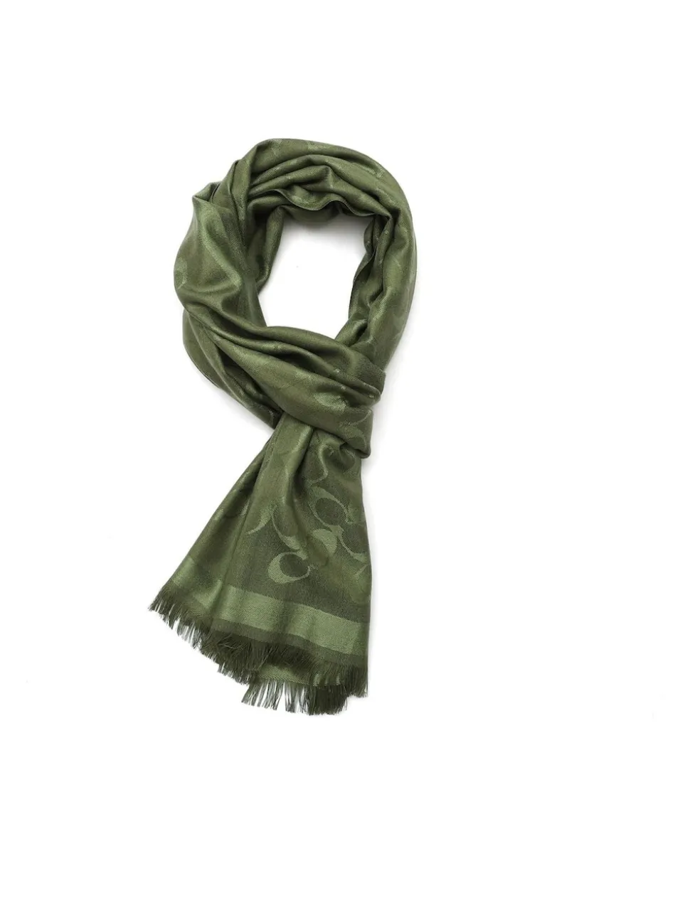 COACH Green Bias Signature C Oblong Scarf