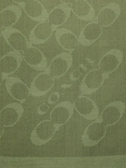 COACH Green Bias Signature C Oblong Scarf