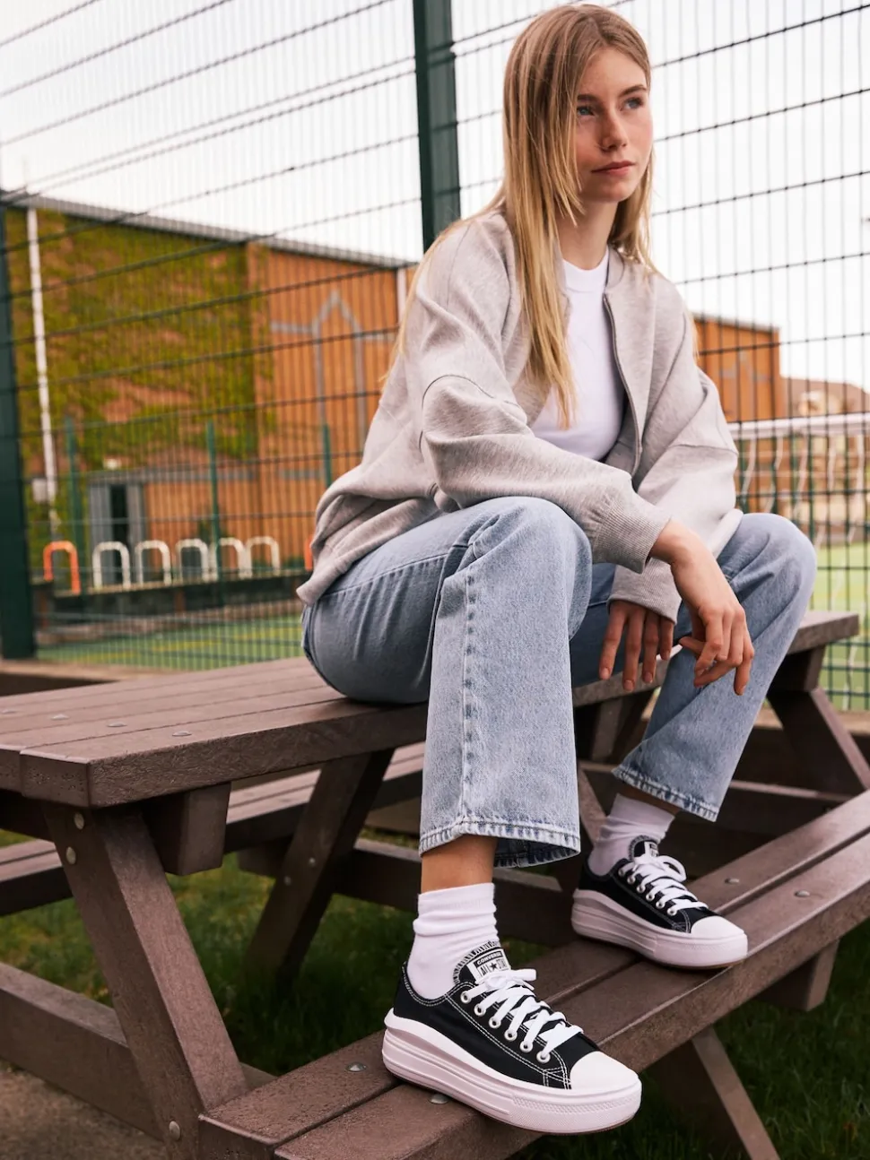 Converse Black All Star Move Chuck Ox Platform Trainers