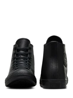 Converse Black Leather High Top Trainers