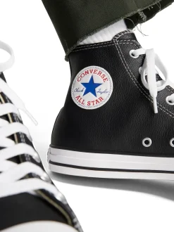 Converse Black Leather High Trainers