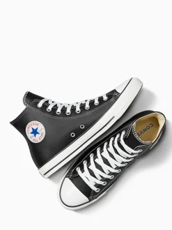 Converse Black Leather High Trainers
