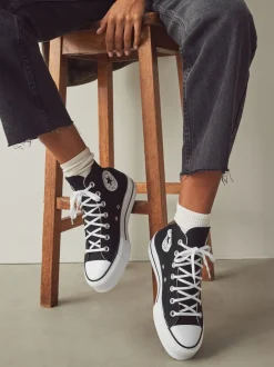 Converse Black Pale Platform Lift High Top Trainers