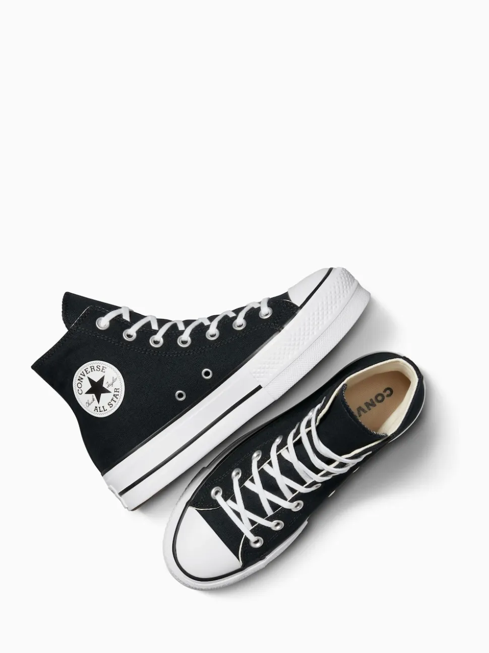 Converse Black Pale Platform Lift High Top Trainers