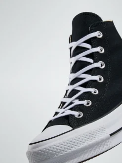 Converse Black Pale Platform Lift High Top Trainers