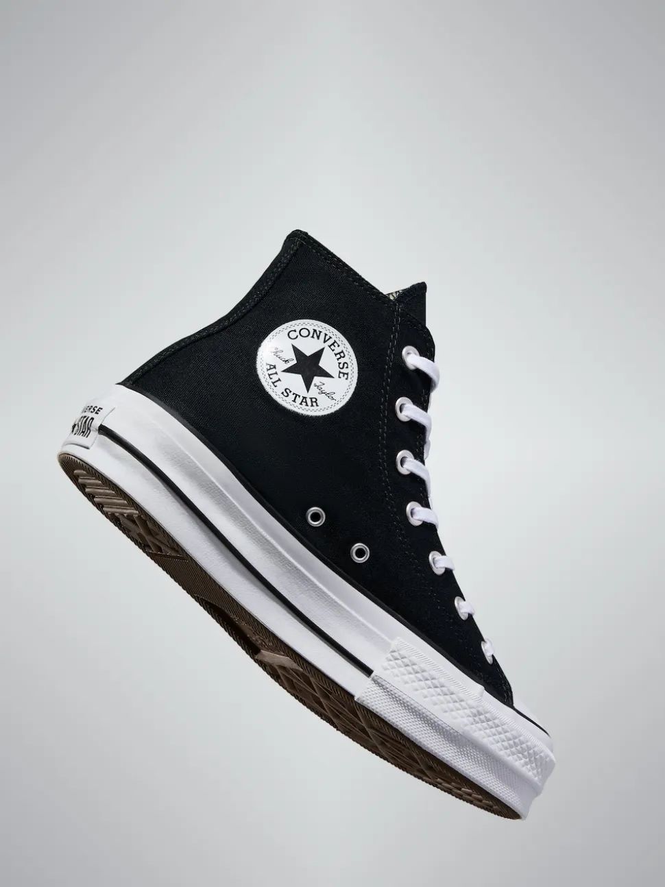 Converse Black Pale Platform Lift High Top Trainers