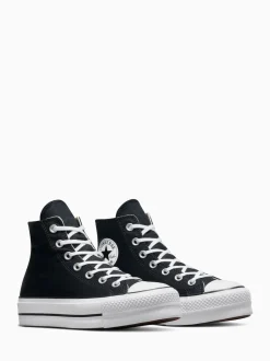 Converse Black Pale Platform Lift High Top Trainers