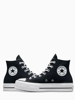 Converse Black Pale Platform Lift High Top Trainers