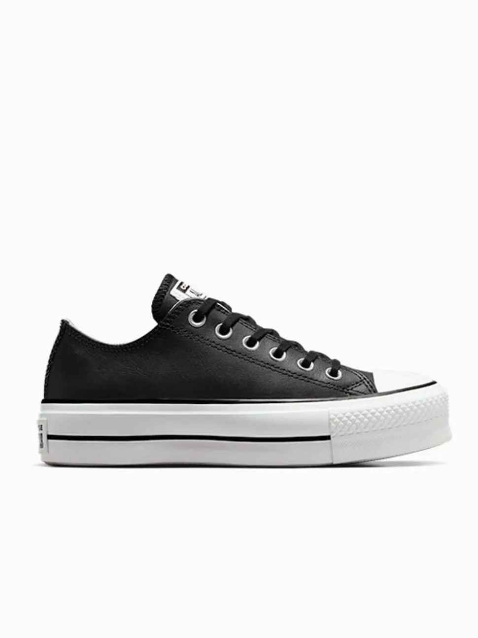 Converse Black Platform Lift Chuck Ox Leather Trainers