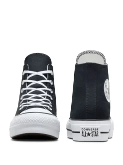 Converse Black/White Chuck Taylor All Star Lift Wide Trainers