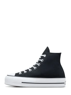 Converse Black/White Chuck Taylor All Star Lift Wide Trainers