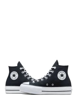 Converse Black/White Chuck Taylor All Star Lift Wide Trainers