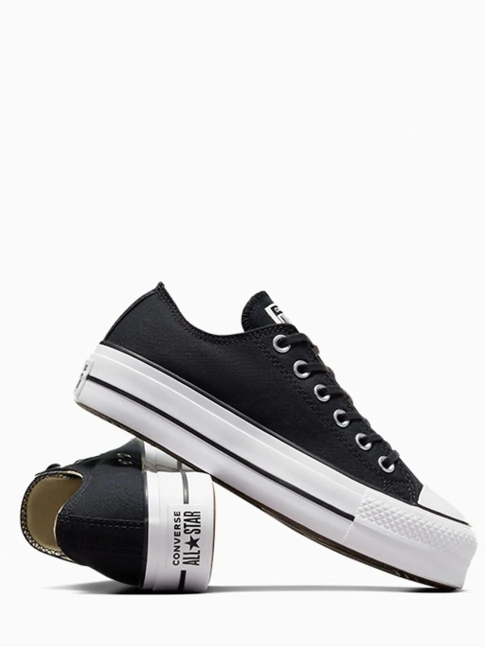 Converse Black/White Platform Lift Chuck Ox Trainers