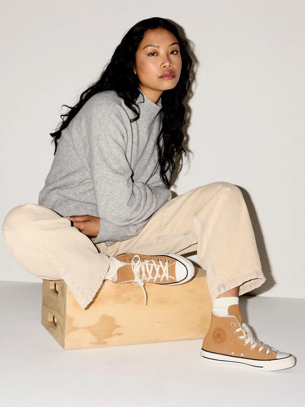 Converse Brown Chuck Taylor All Star Winter Luxe High Trainers
