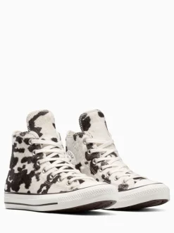 Converse Cow Brown Chuck Taylor Suede All Over High Trainers