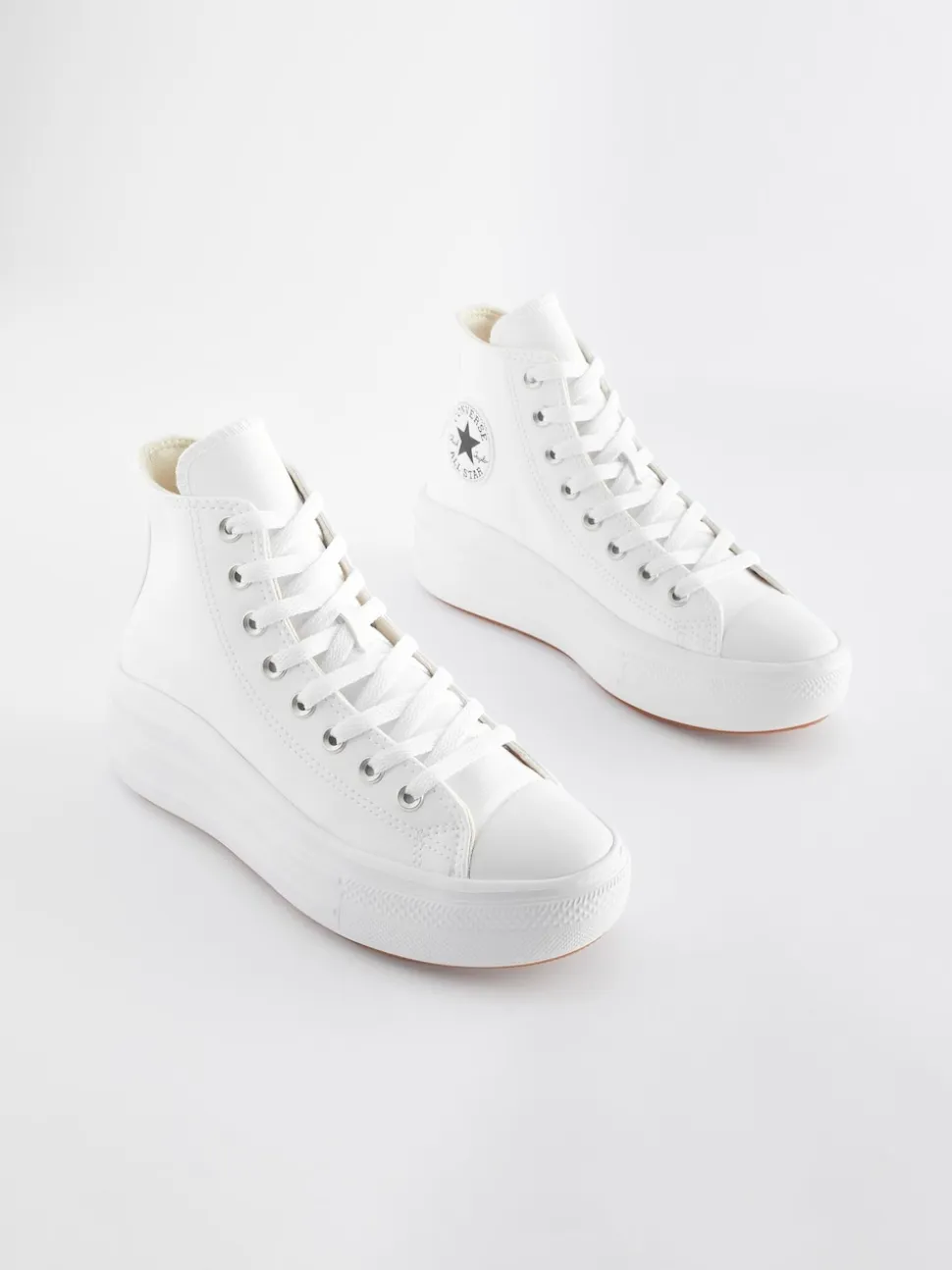 Converse White Chuck Taylor All Star Move Platform Leather