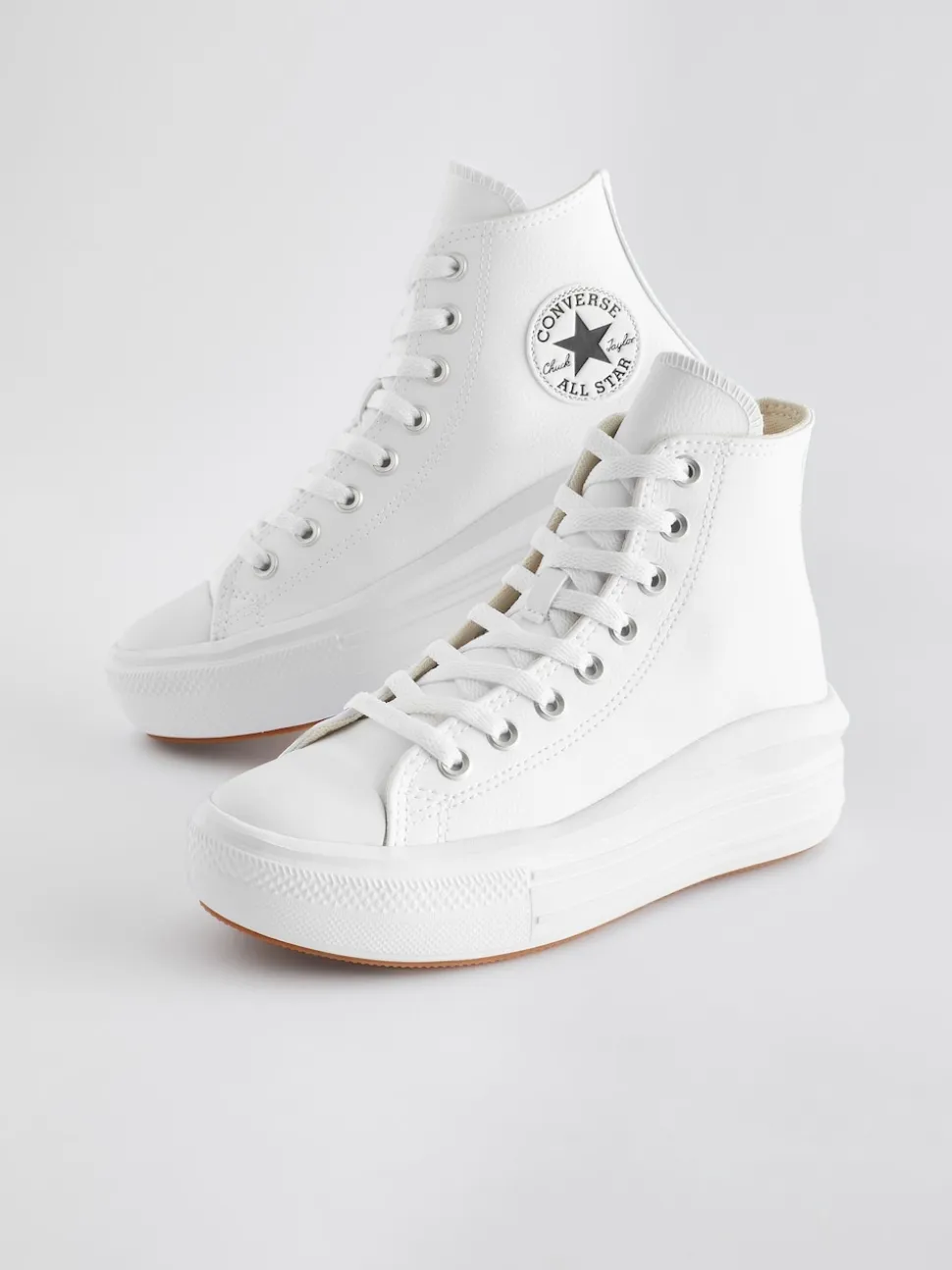 Converse White Chuck Taylor All Star Move Platform Leather