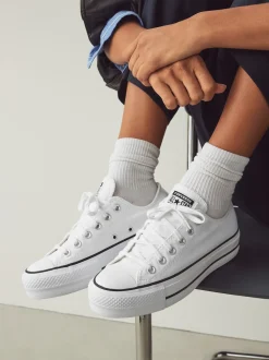 Converse White Platform Lift Chuck Ox Trainers