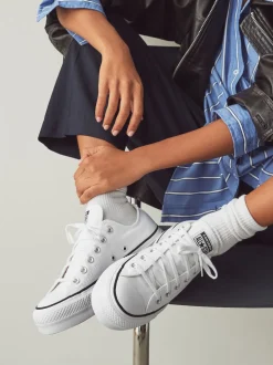 Converse White Platform Lift Chuck Ox Trainers