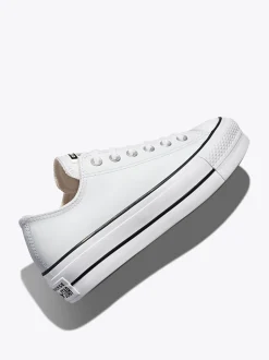 Converse White Platform Lift Chuck Ox Leather Trainers