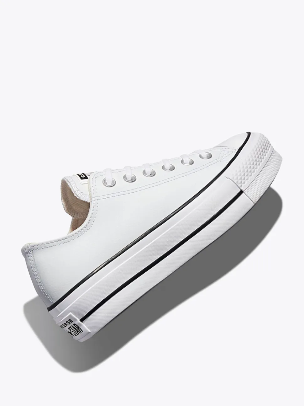 Converse White Platform Lift Chuck Ox Leather Trainers