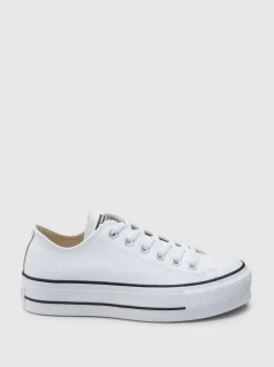 Converse White Platform Lift Chuck Ox Leather Trainers