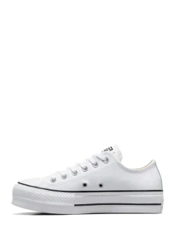 Converse White Platform Lift Chuck Ox Leather Trainers