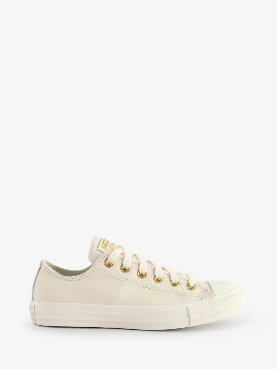 Converse White/Gold Chuck Taylor All Star Mono Leather Low Trainers