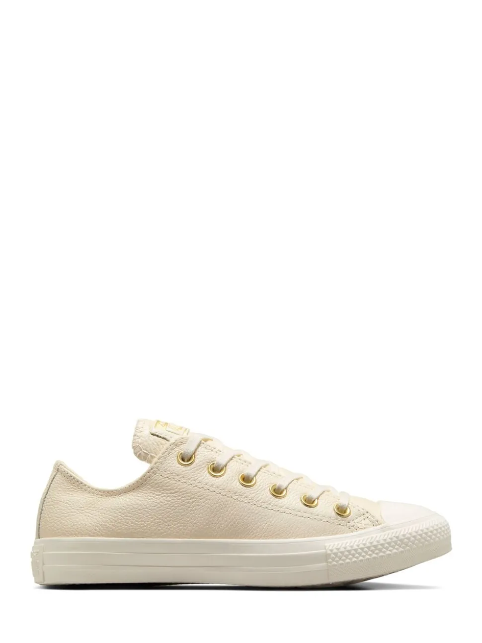 Converse White/Gold Chuck Taylor All Star Mono Leather Low Trainers