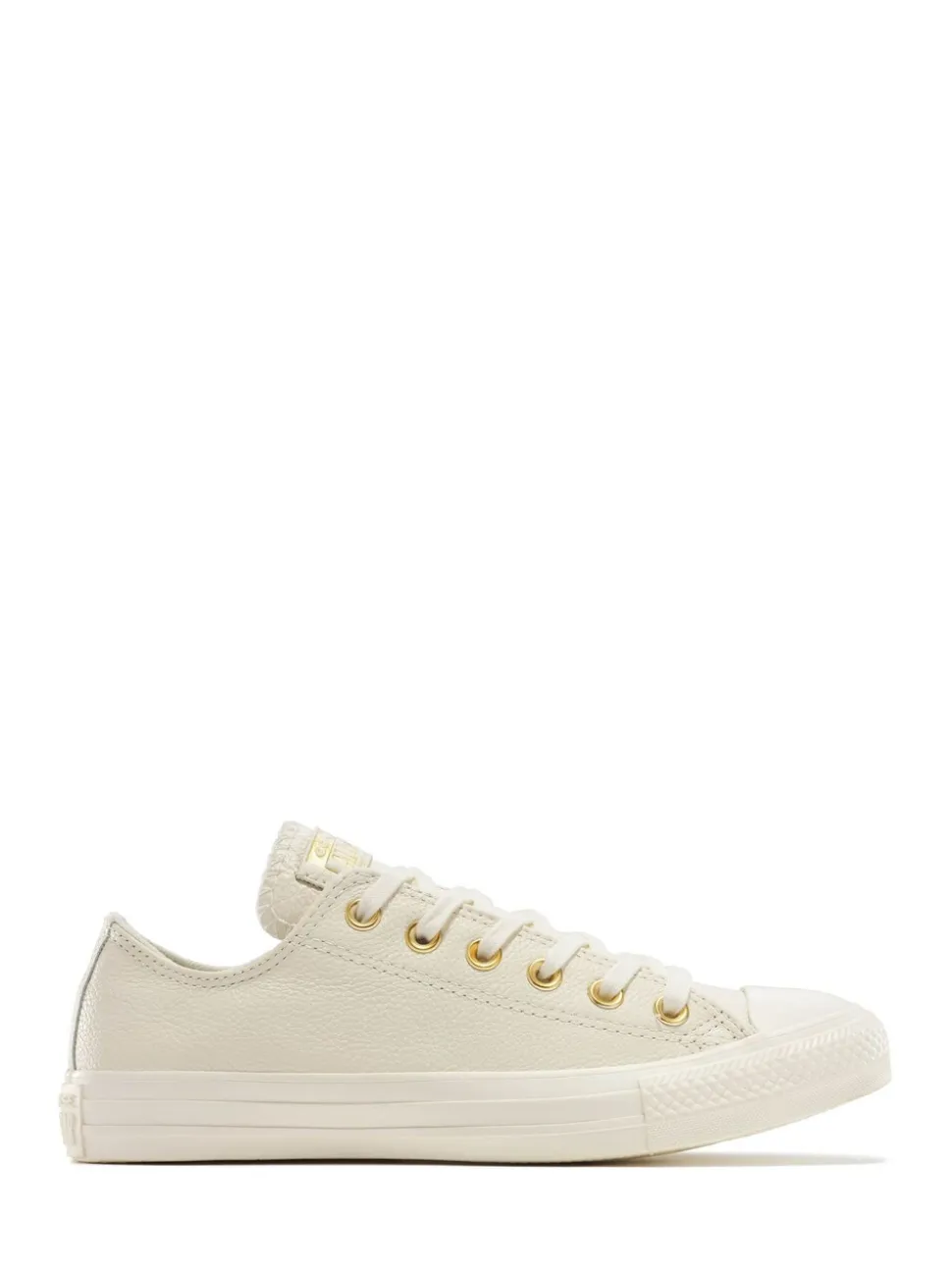 Converse White/Gold Chuck Taylor All Star Mono Leather Low Trainers