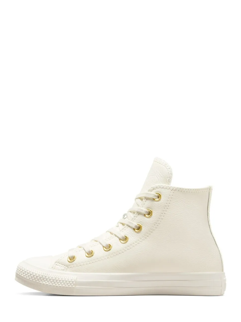 Converse White/Gold Chuck Taylor All-Star Mono Leather High Trainers