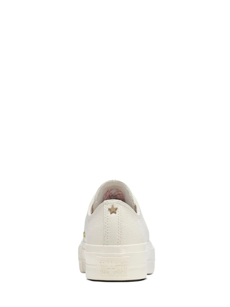 Converse White/Gold Chuck Taylor All Star Lift Mono Leather Low Trainers