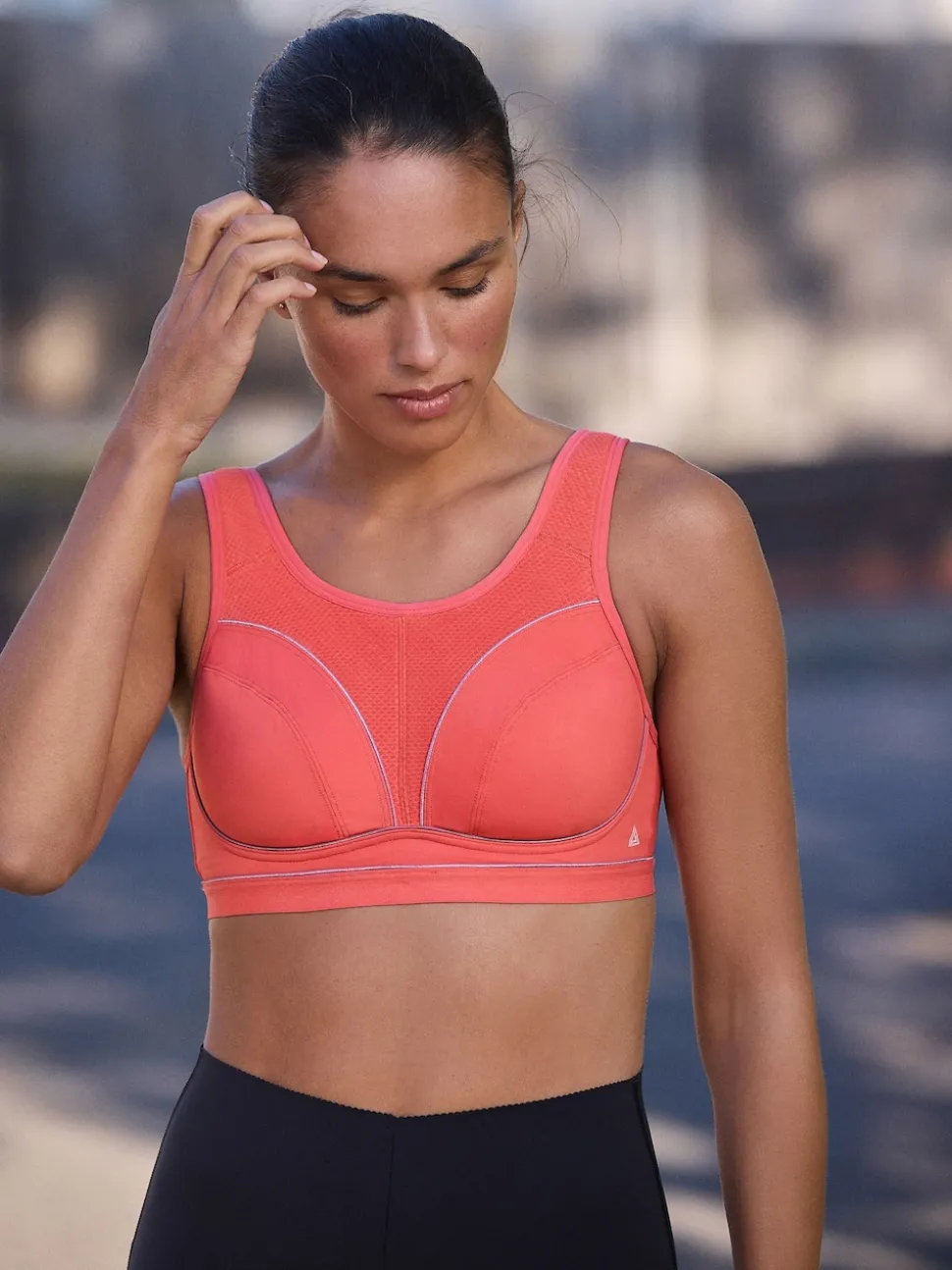 Coral Pink B-G Active Sports High Impact Dry Tech Non Pad Bra