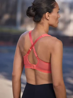 Coral Pink B-G Active Sports High Impact Dry Tech Non Pad Bra